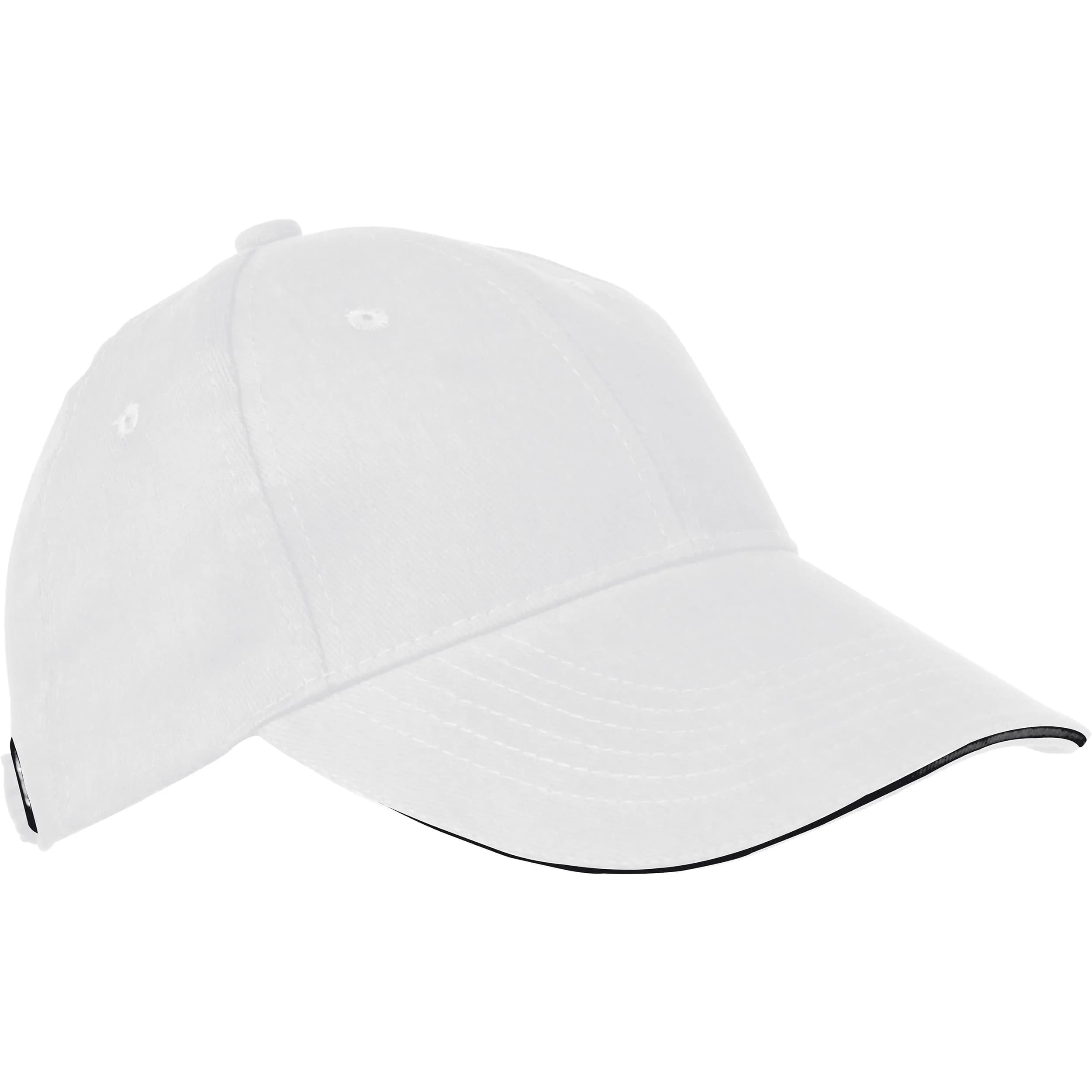 6 Panel Sandwich Baseball Cap CURTIS - weiss