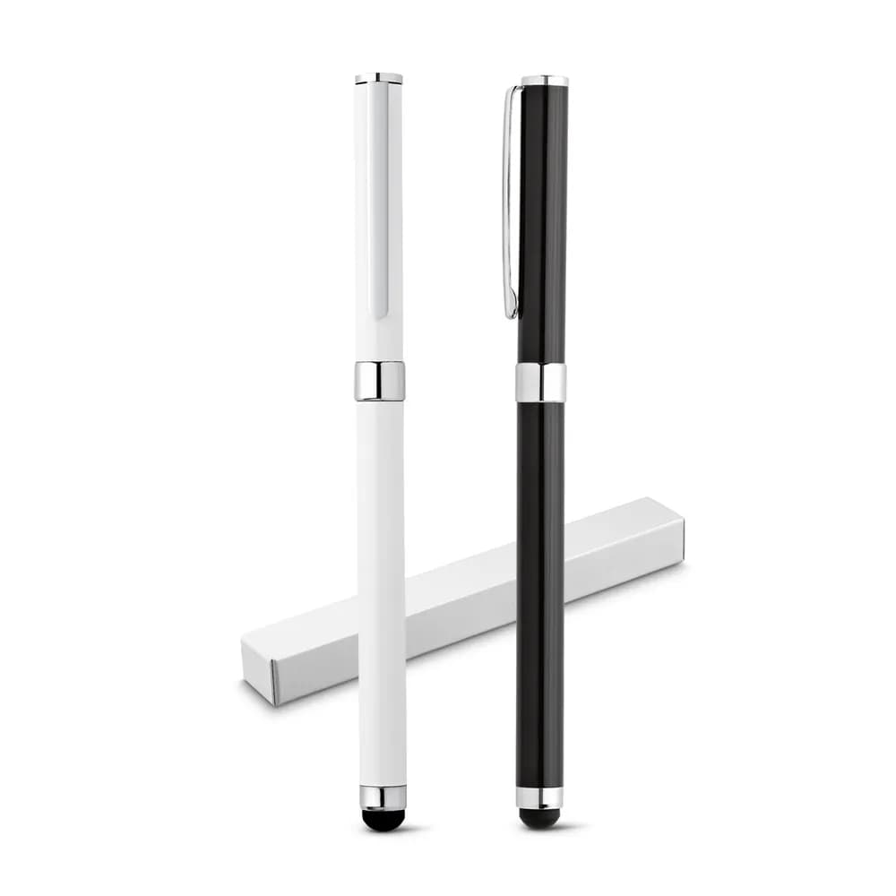 Rollerball aus Edelstahl mit Touchpen-Spitze - TOUCH - Schwarz