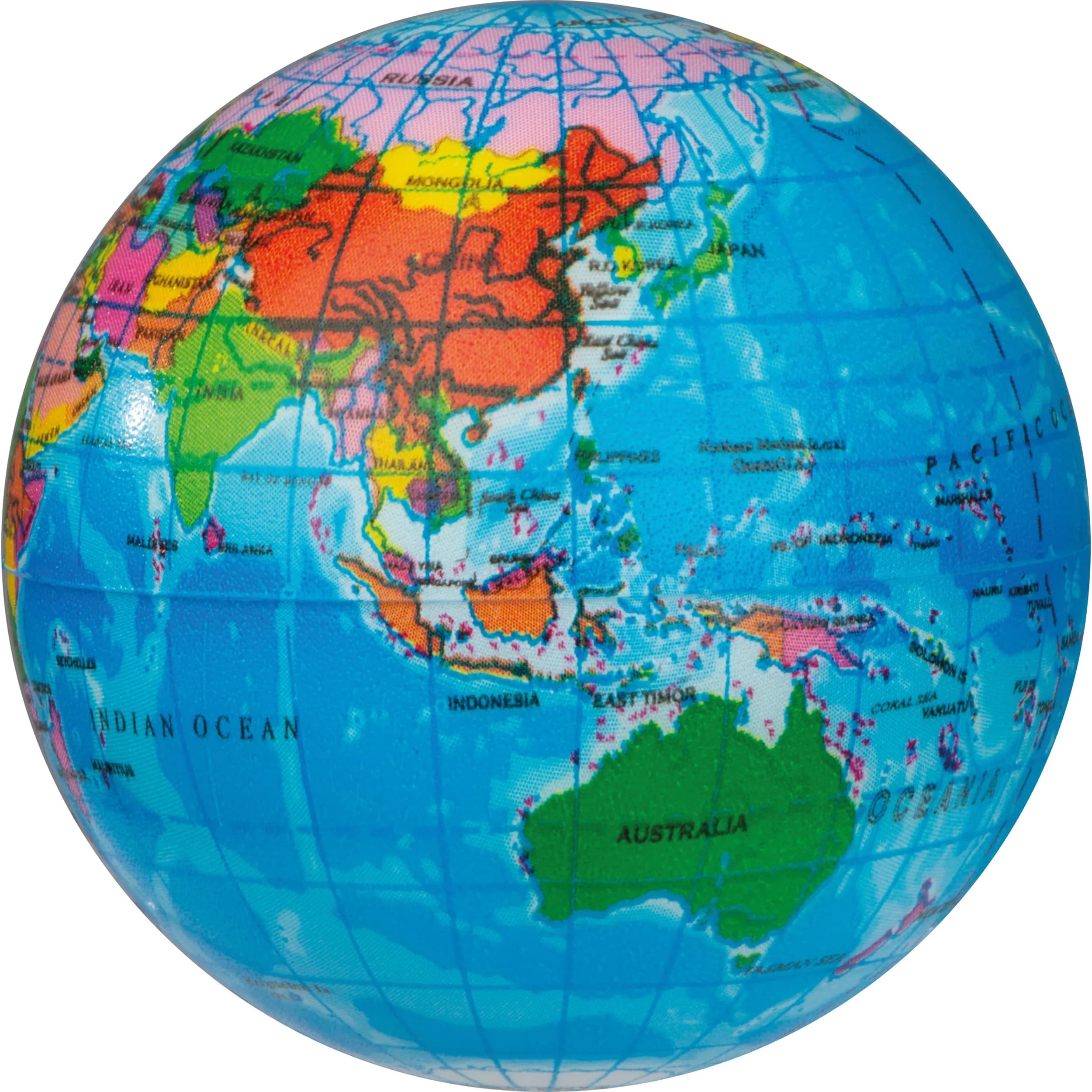 Anti Stressball in Weltkugeloptik RAPHAEL - mehrfarbig