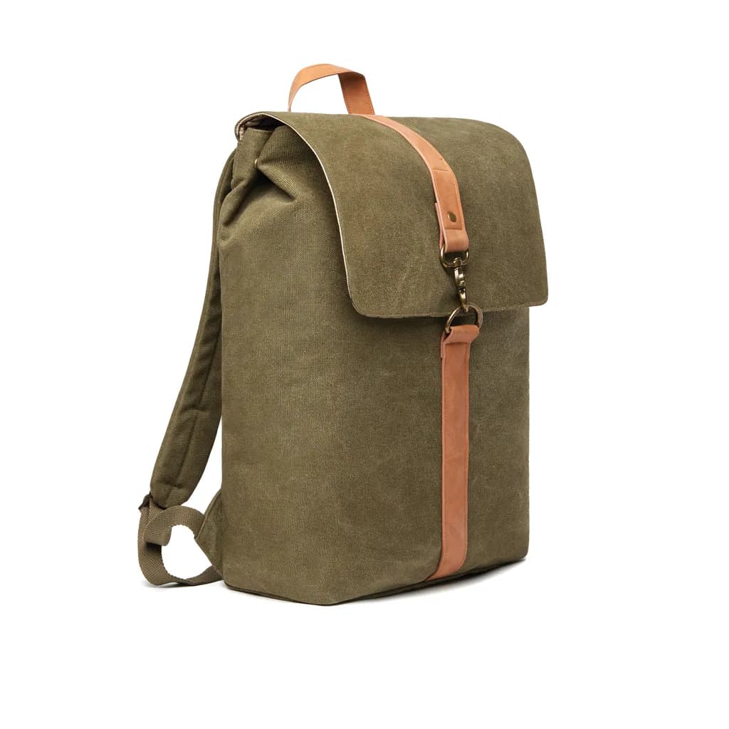 VINGA Bosler Rucksack aus GRS recyceltem Canvas - grün