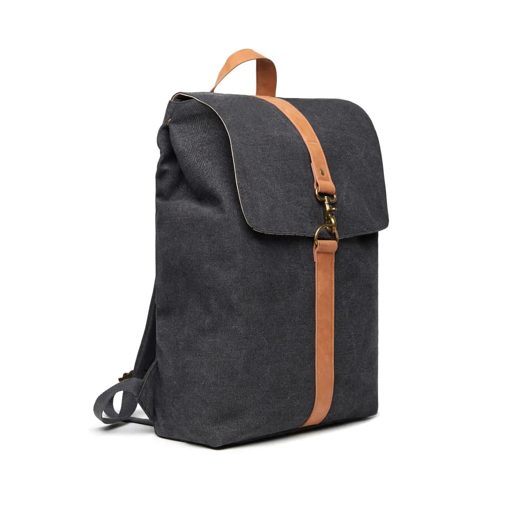 VINGA Bosler Rucksack aus GRS recyceltem Canvas - schwarz