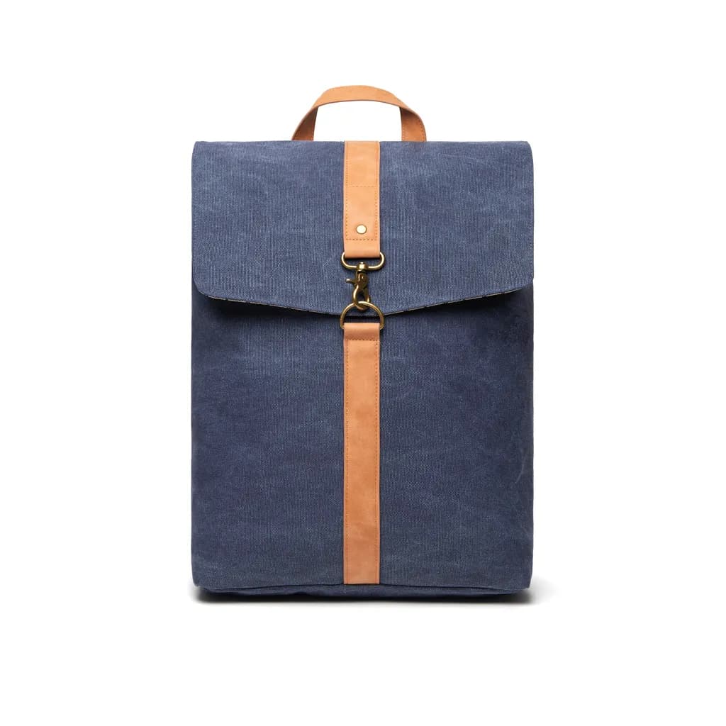 VINGA Bosler Rucksack aus GRS recyceltem Canvas - navy blau