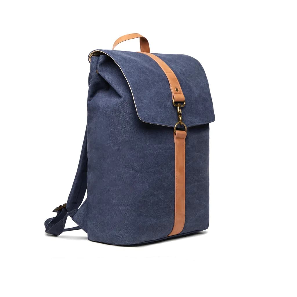 VINGA Bosler Rucksack aus GRS recyceltem Canvas - navy blau