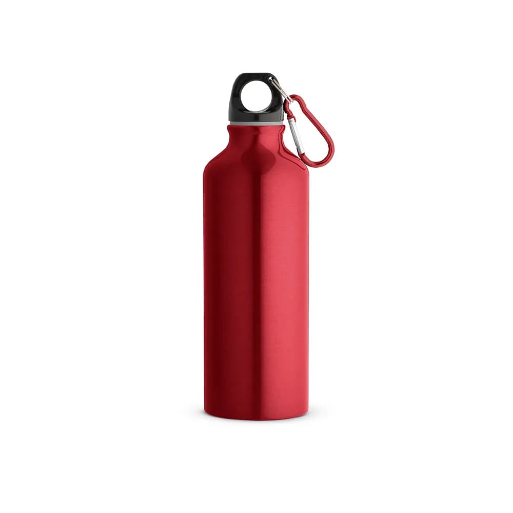 Flasche aus recyceltem Aluminium (100% rAL) 530 mL mit Karabiner - RE-LANDSCAPE M - Rot