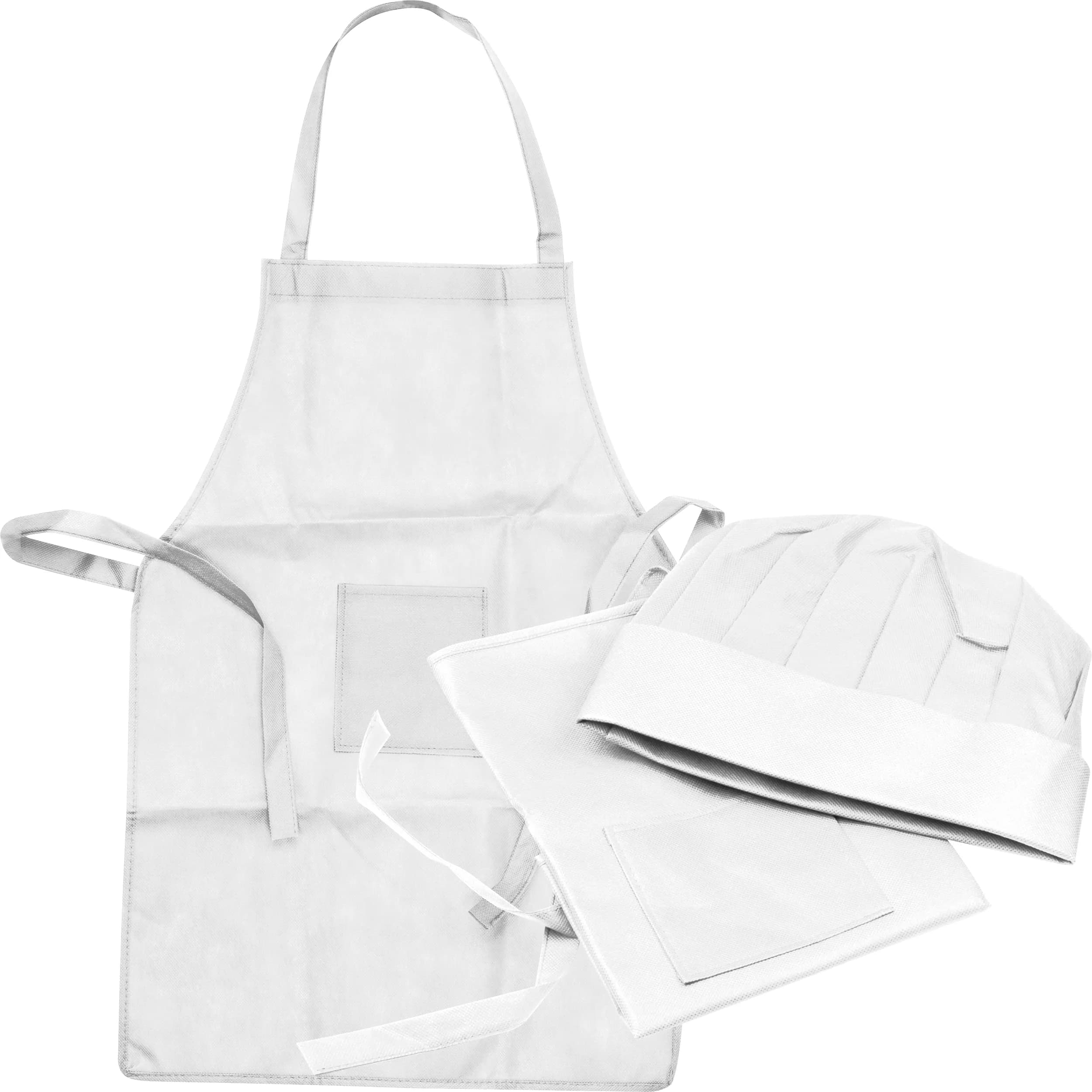 Non Woven Kinderkoch-Set (Schürze + Mütze) GINEVRA - weiss