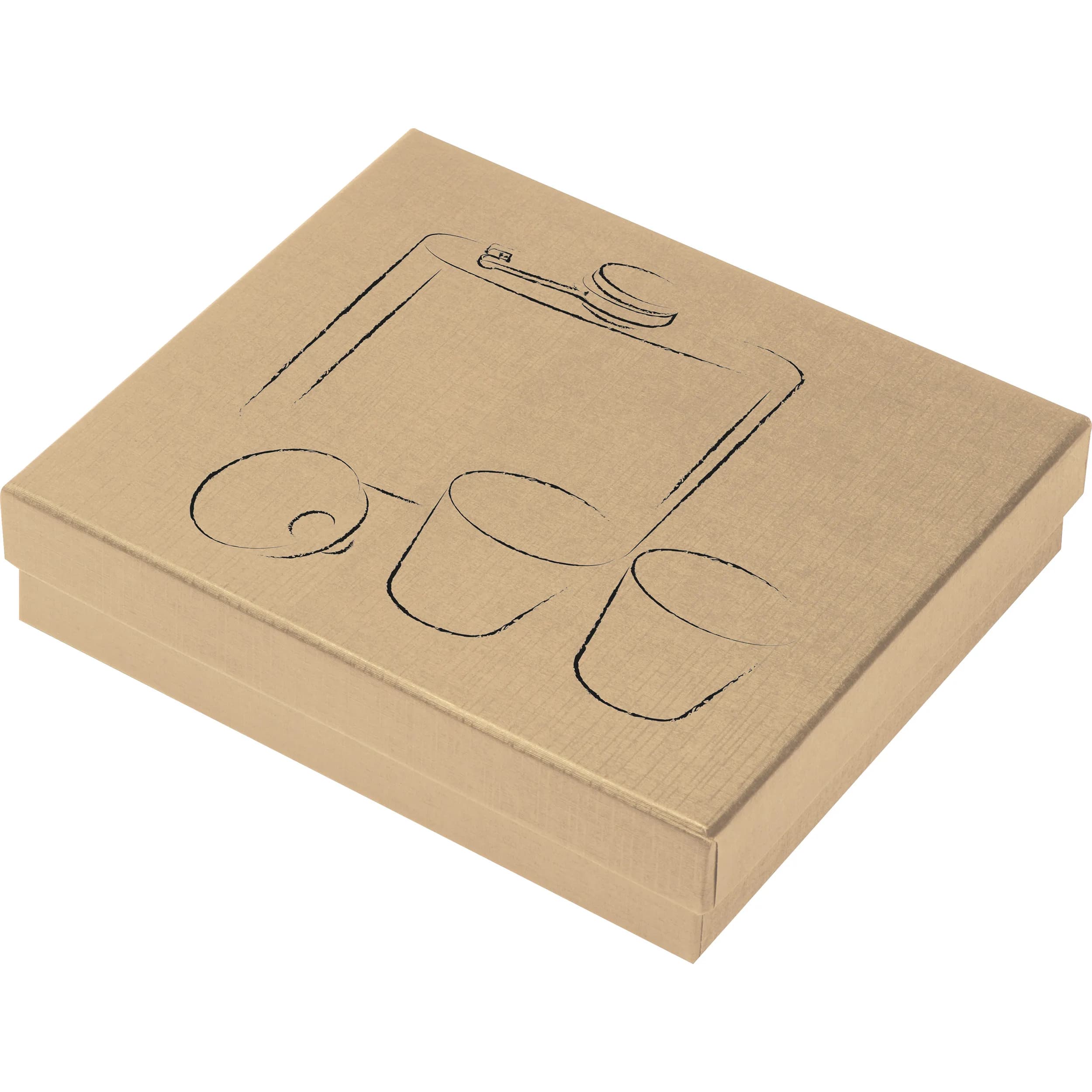 Flachmann Set mit 2 Pinnchen und Trichter aus Edelstahl FAITH - grau