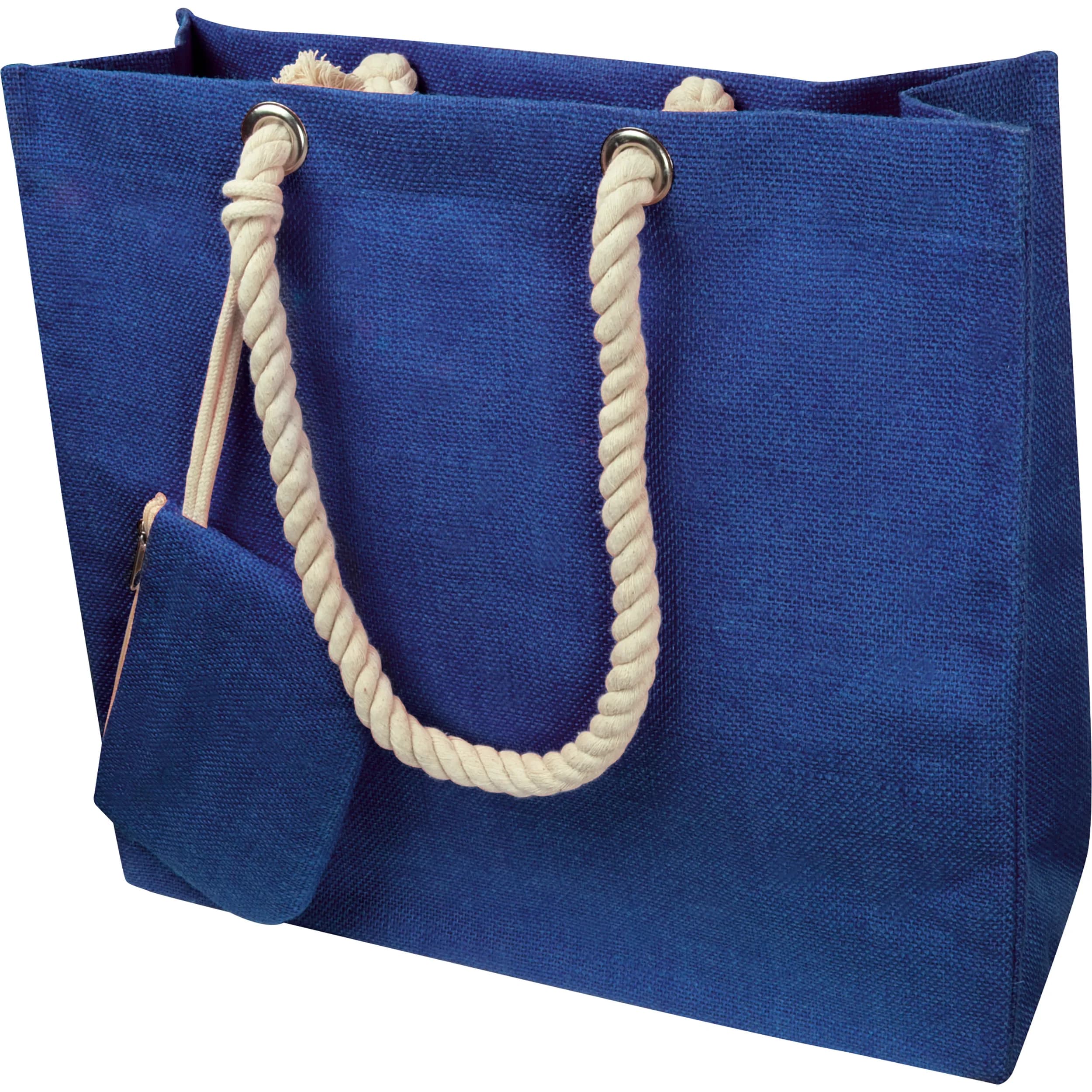 Jutetasche mit Kordelgriffen MILDRED - blau