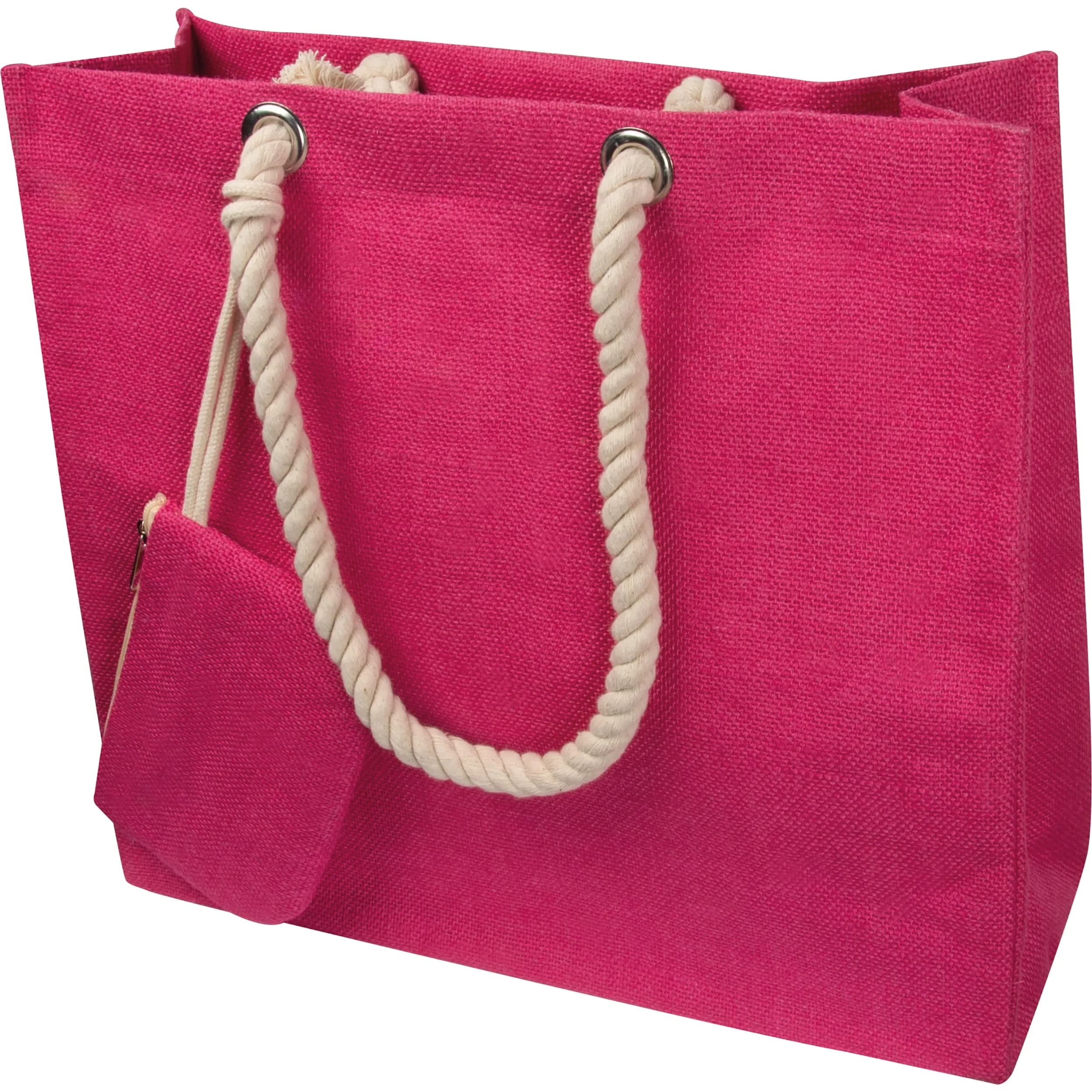 Jutetasche mit Kordelgriffen MILDRED - pink
