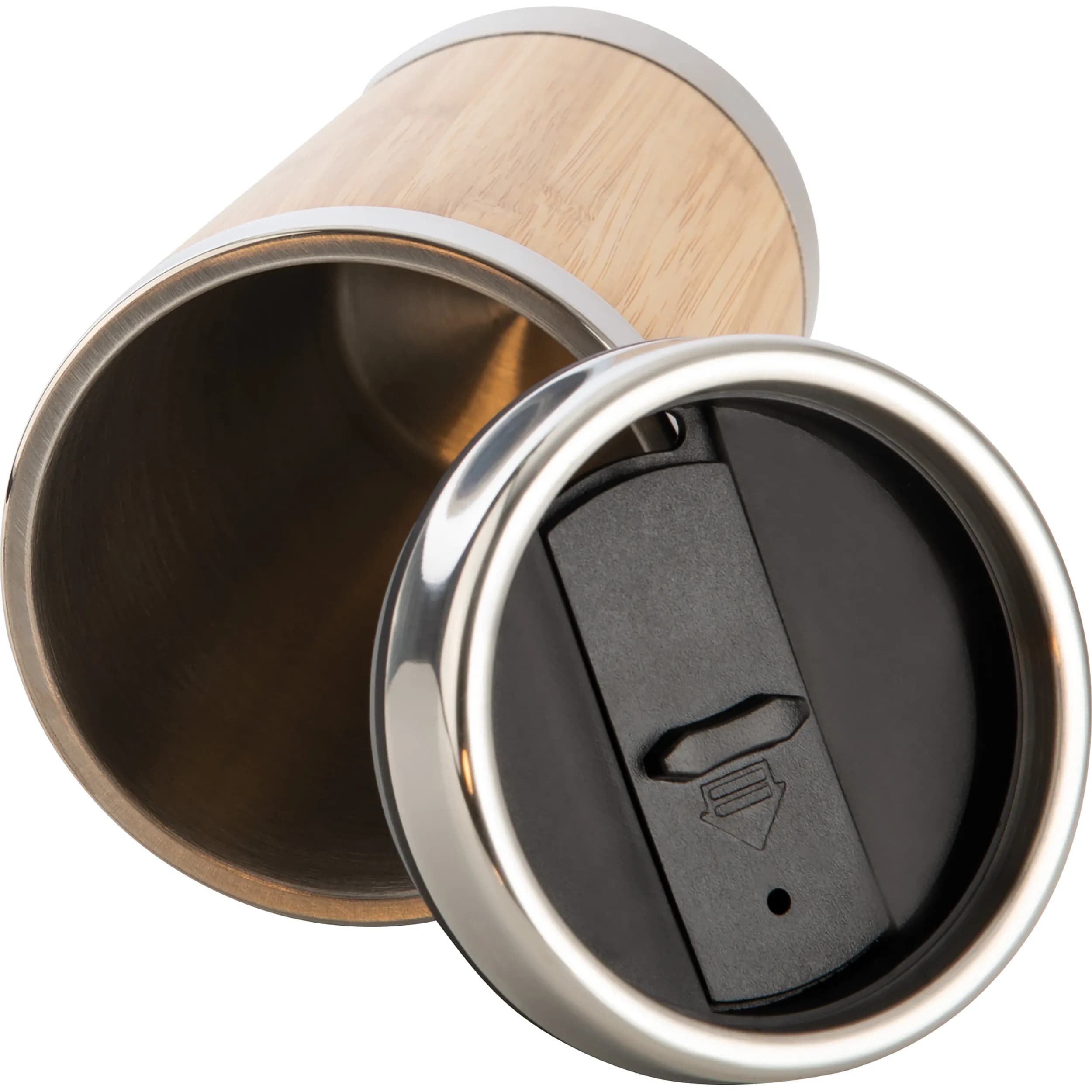 Edelstahlbecher mit Bambusummantelung, 400 ml CHRISTOPH - beige