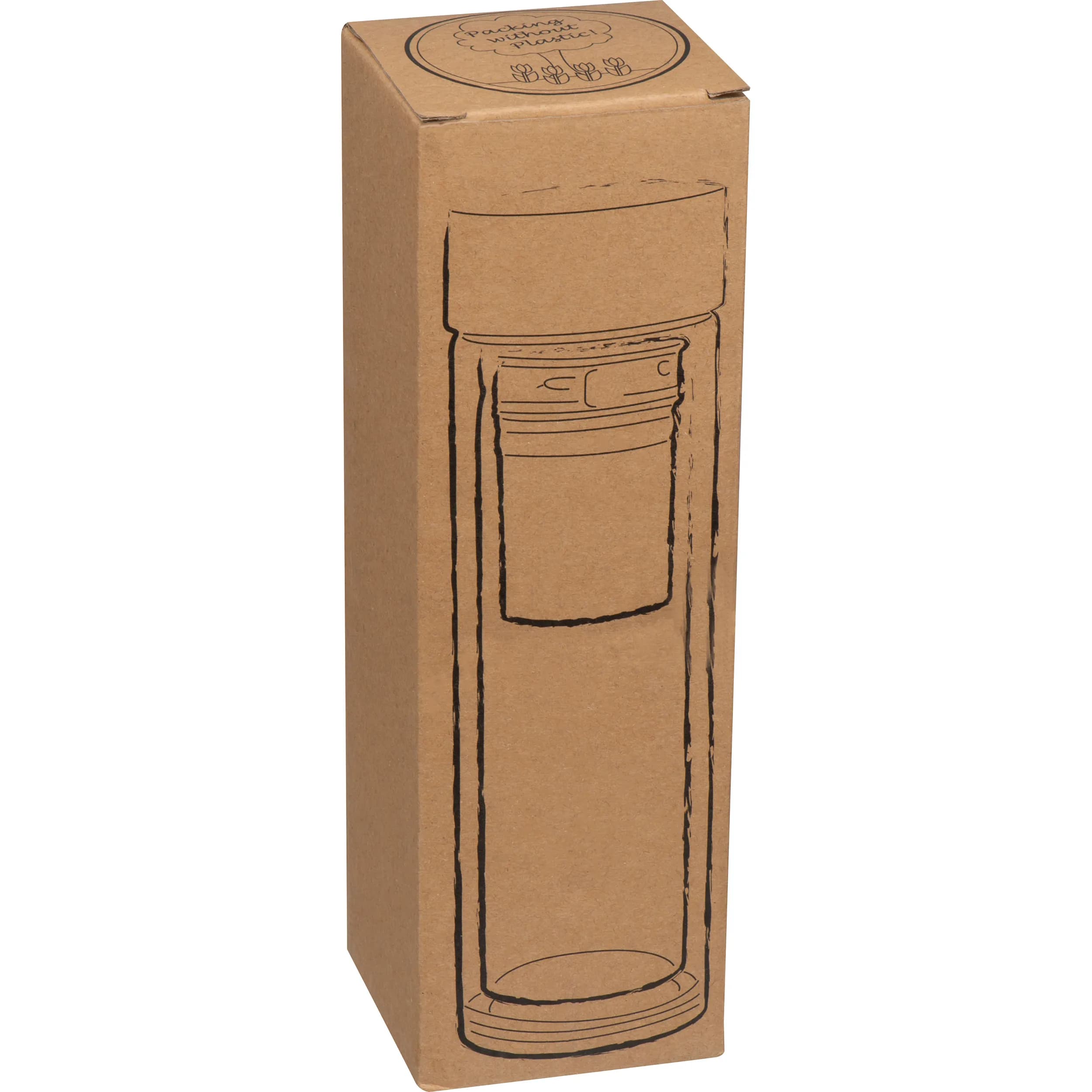 Vakuum Borosilikat Glasflasche mit Teesieb, 420ml HENDRIK - transparent