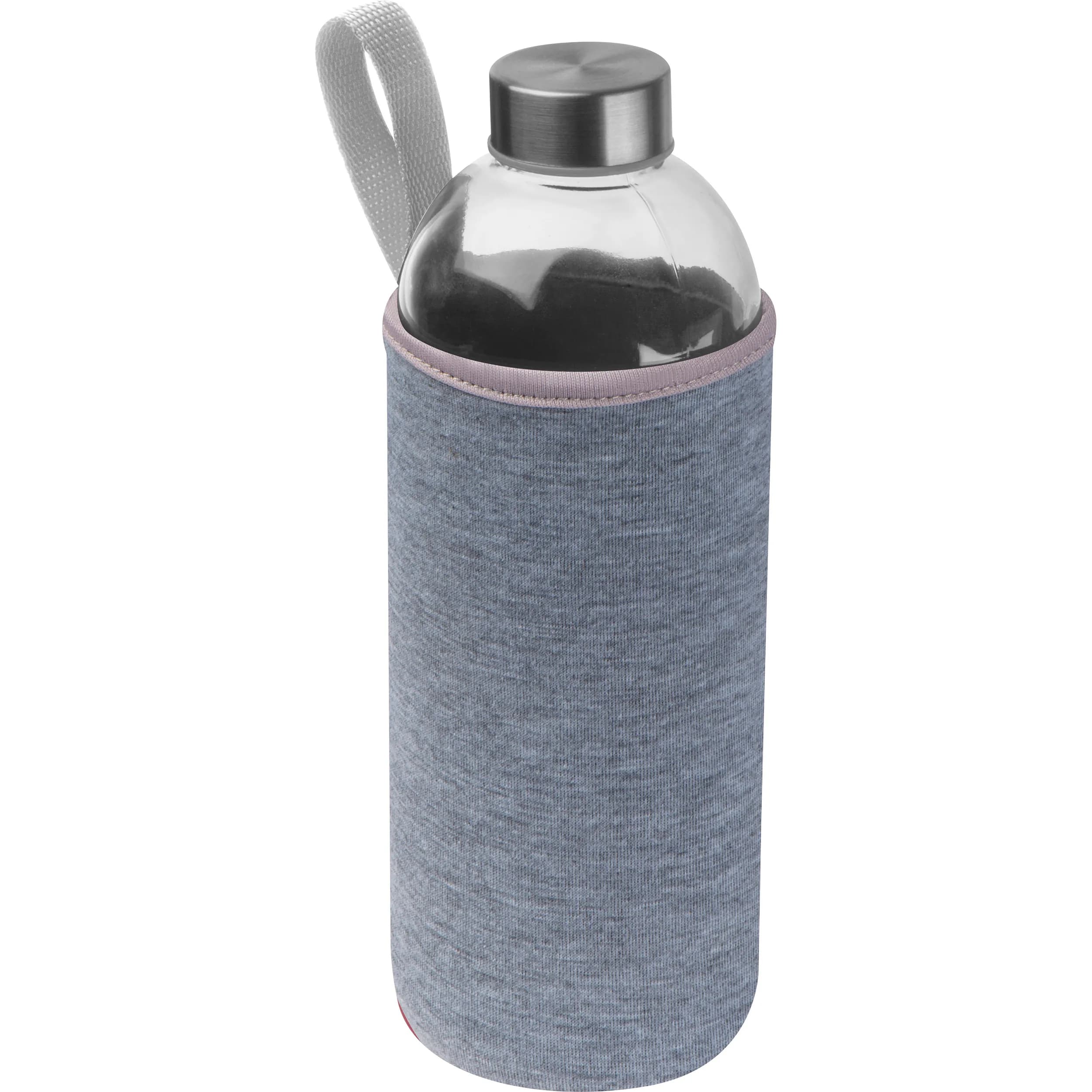 Trinkflasche aus Glas mit Neoprenüberzug, 1.000ml JESSICA - grau