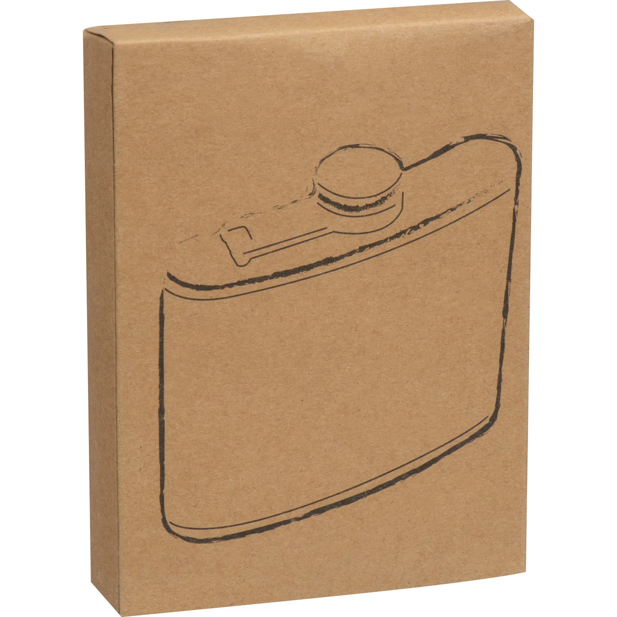 Flachmann aus Edelstahl im Holzdesign Füllvermögen 170ml SUSANNA - braun