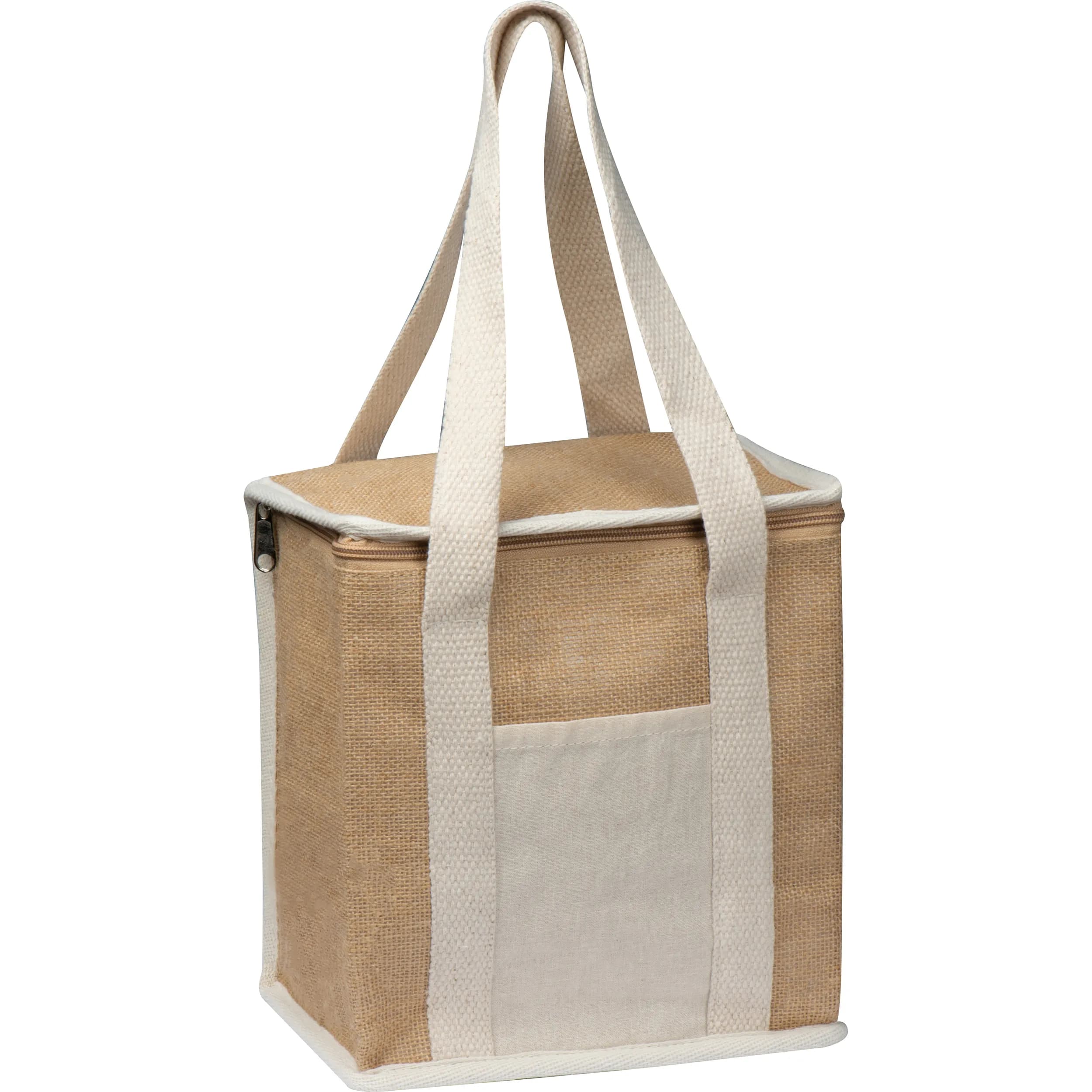 Jute Kühltasche mit langen Henkeln - beige