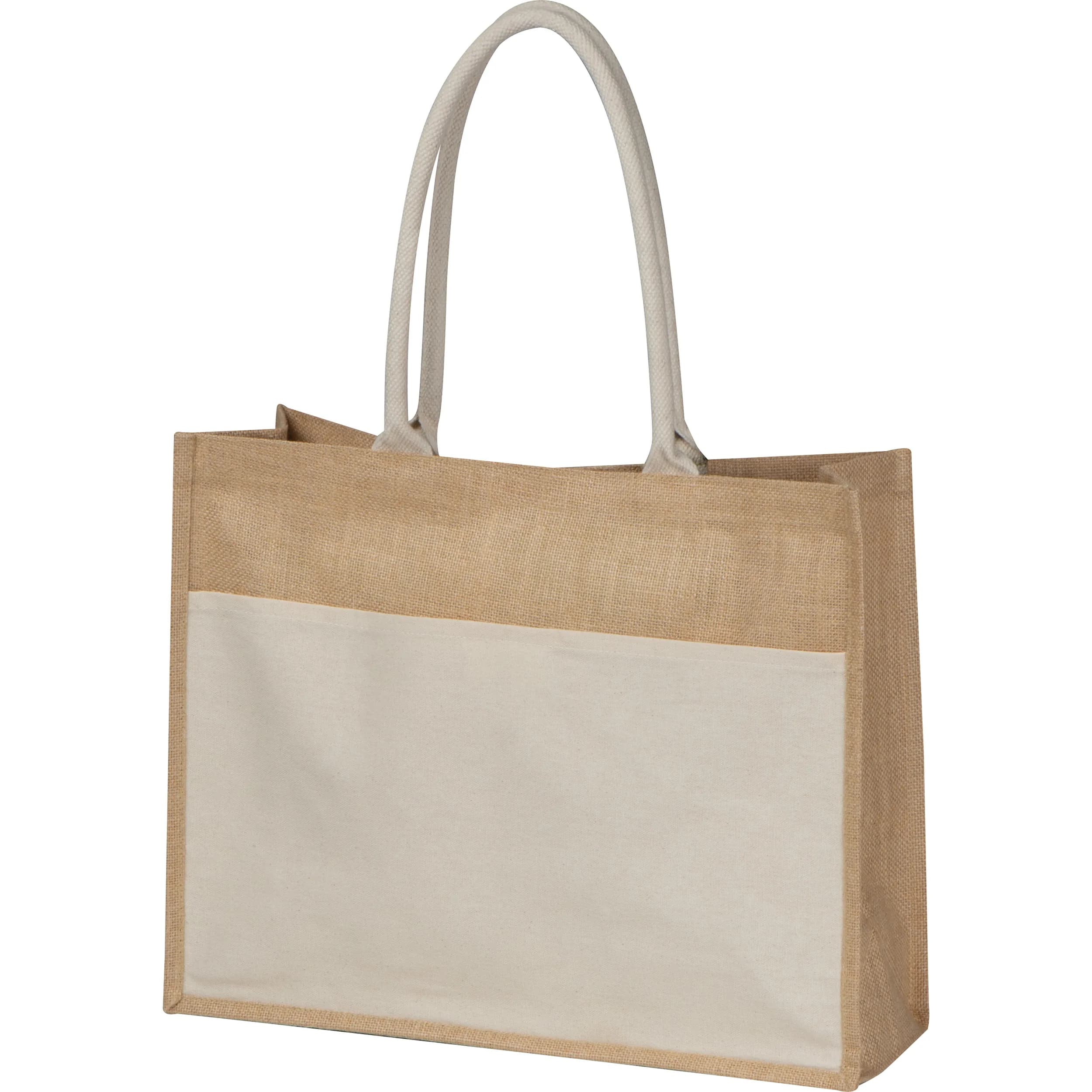 Jutetasche mit Vorfach ANA - beige
