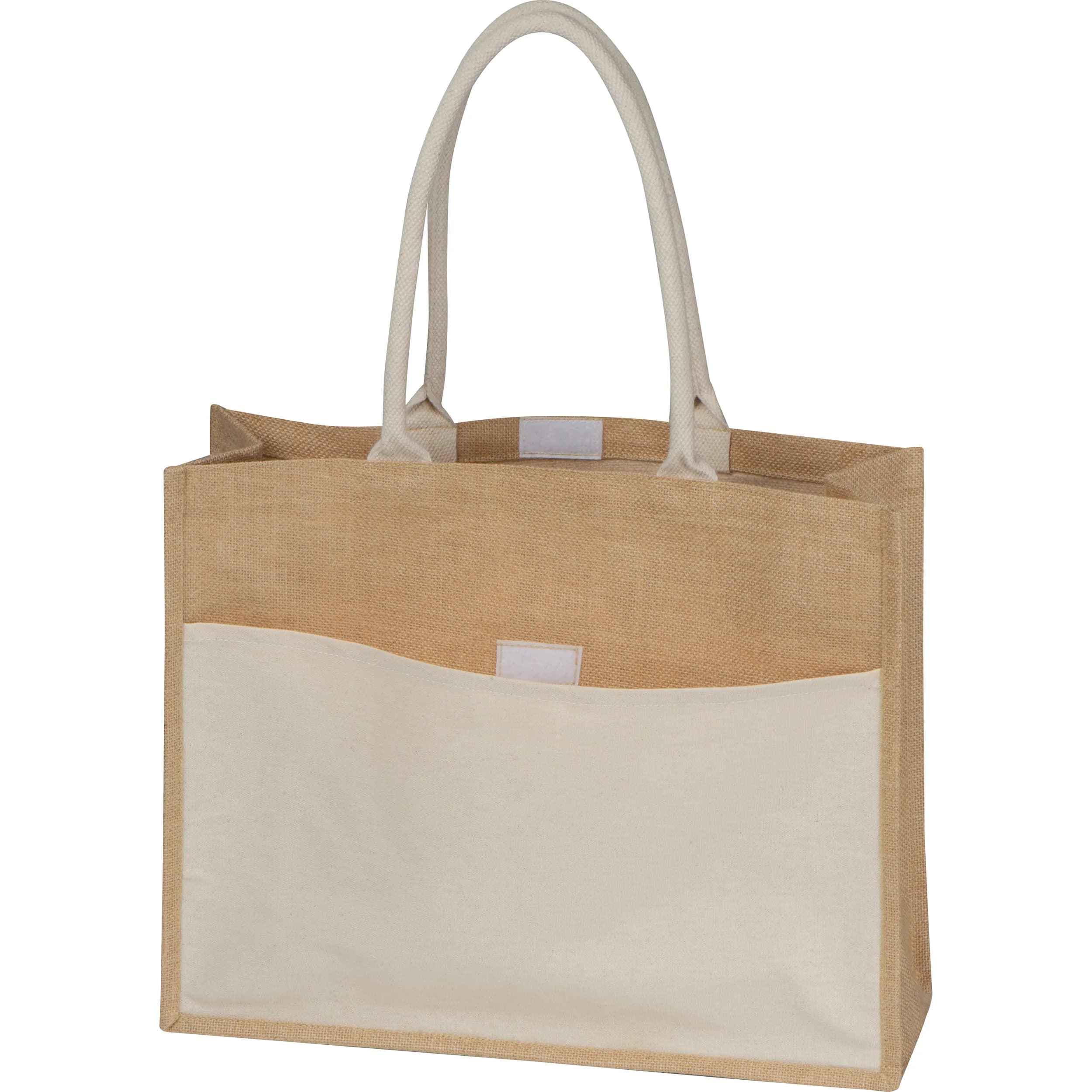 Jutetasche mit Vorfach ANA - beige