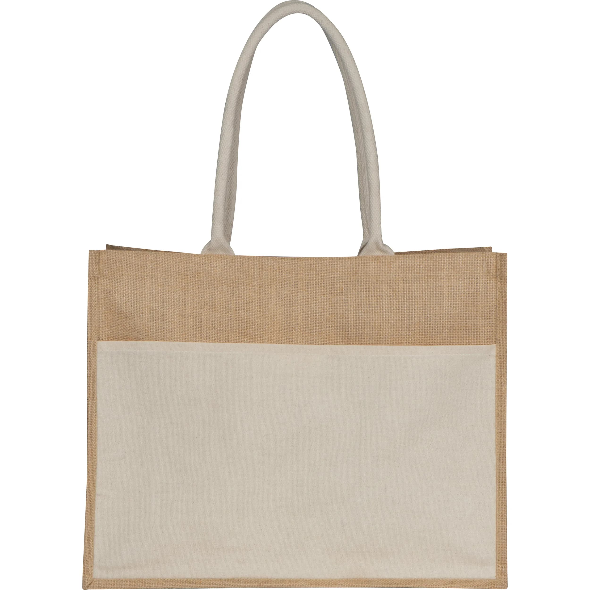 Jutetasche mit Vorfach ANA - beige