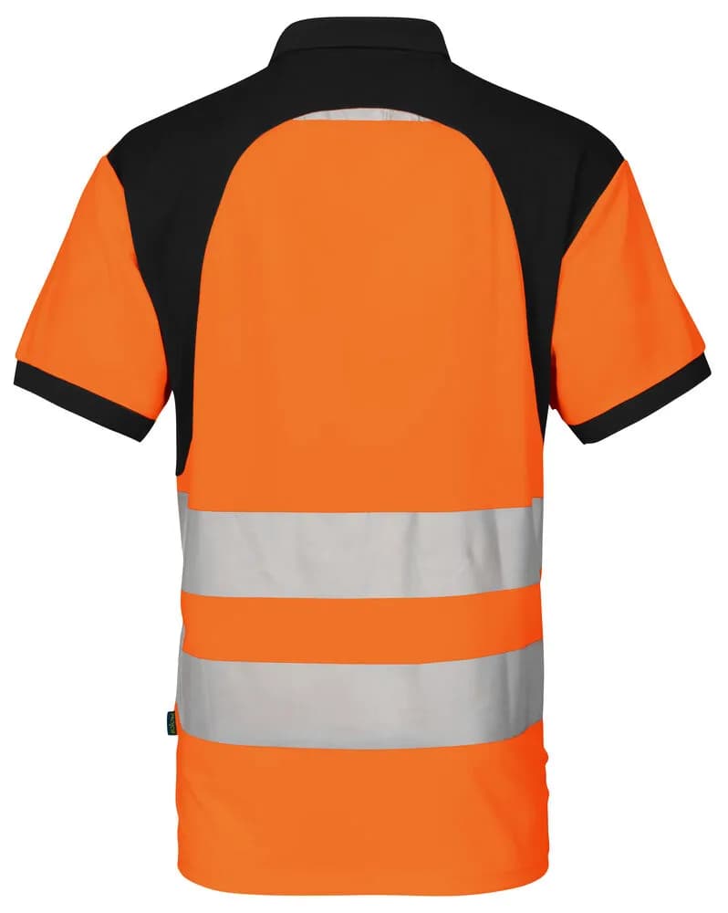 6008 POLO PIQUE EN ISO 20471 KLASSE 2 - Orange/Schwarz