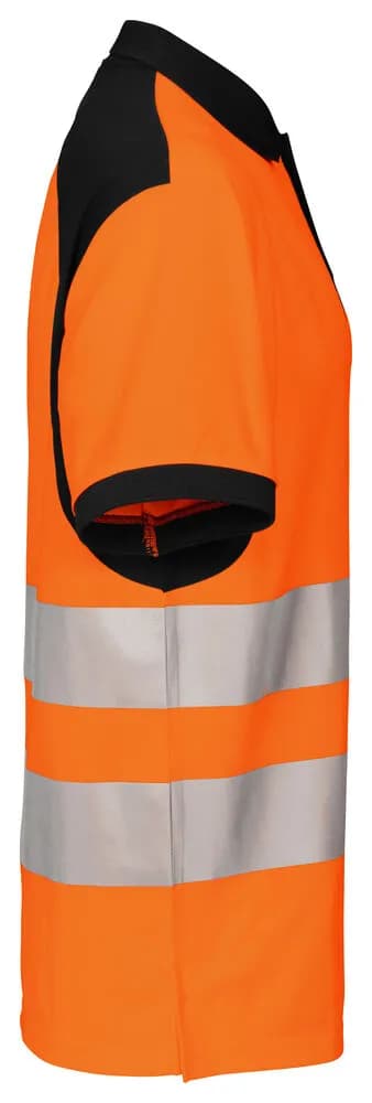 6008 POLO PIQUE EN ISO 20471 KLASSE 2 - Orange/Schwarz