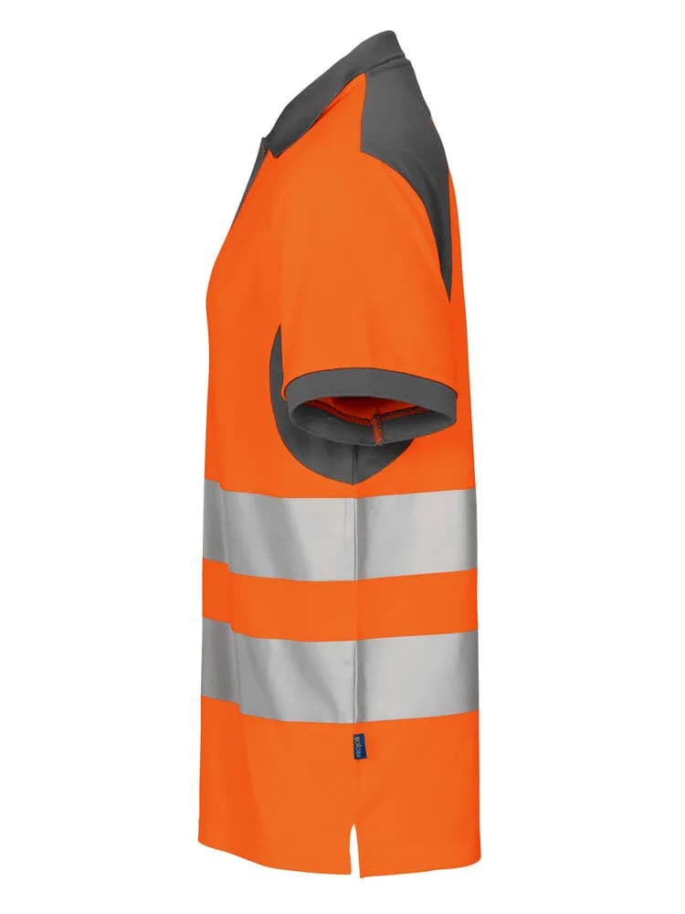 6008 POLO PIQUE EN ISO 20471 KLASSE 2 - Orange/Grau