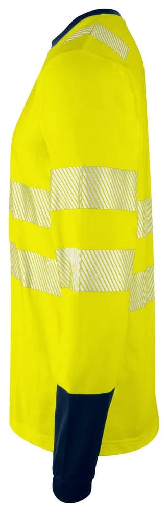 6014 Langarmshirt EN ISO 20471 Klasse 3/2 - Gelb/Marine