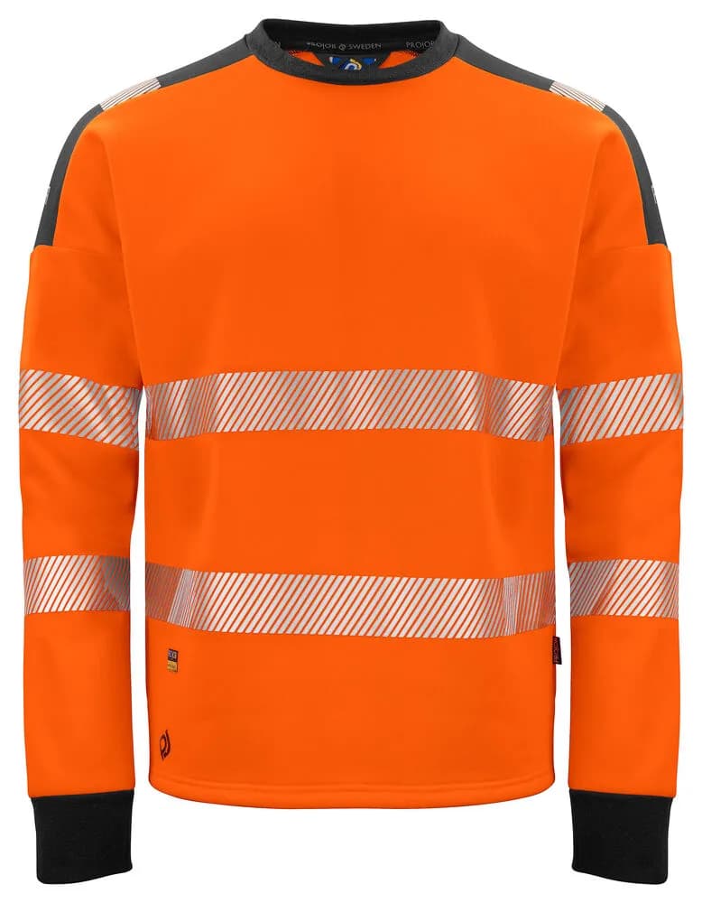 6108 SWEATSHIRT EN ISO 20471 KLASSE 3/2 - Orange/Schwarz