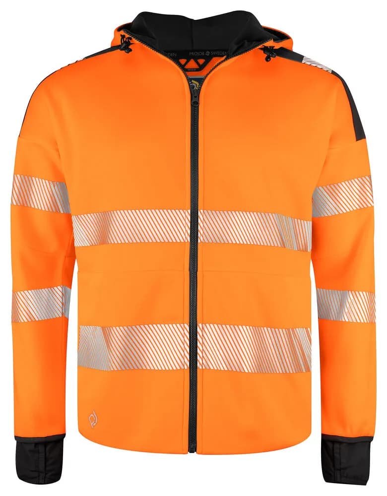6110 Kapuzenjacke EN ISO 20471 Klasse 3/2 - Orange/Schwarz