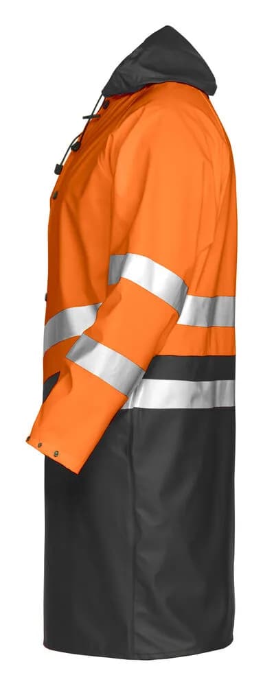 6403 REGENMANTEL EN ISO 20471 KLASSE 3 - Orange/Schwarz