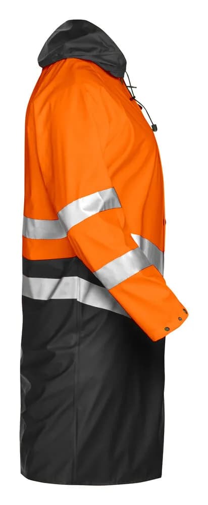 6403 REGENMANTEL EN ISO 20471 KLASSE 3 - Orange/Schwarz