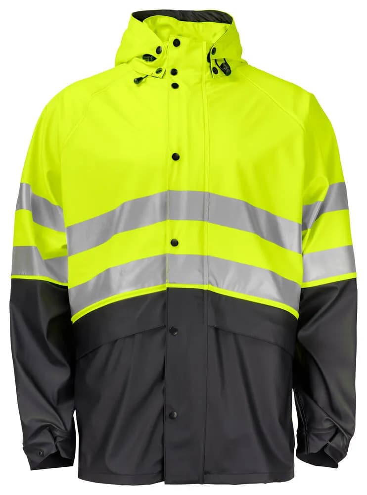 6431 REGENJACKE EN ISO 20471 KLASSE 3/2 - Gelb/Schwarz