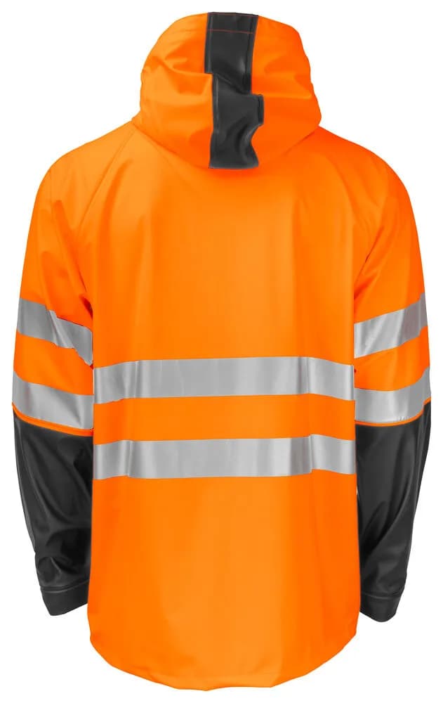 6431 REGENJACKE EN ISO 20471 KLASSE 3/2 - Orange/Schwarz