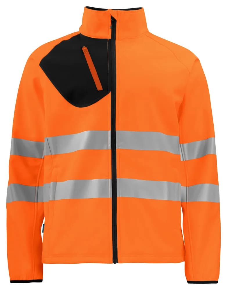 6432 SOFTSHELL JACKE EN ISO 20471 KLASSE 3/2 - Orange/Schwarz