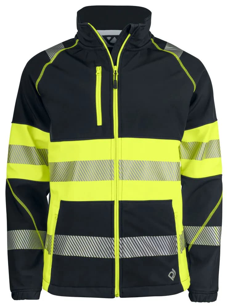 6443 SOFTSHELL JACKE EN ISO 20471 KLASSE 1 - Gelb/Schwarz