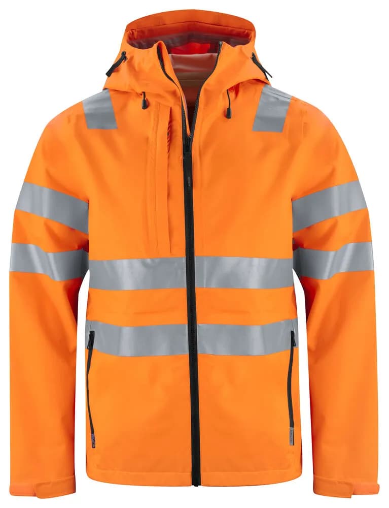6450 REGENJACKE EN ISO 20471 KLASSE 3 - Orange/Schwarz