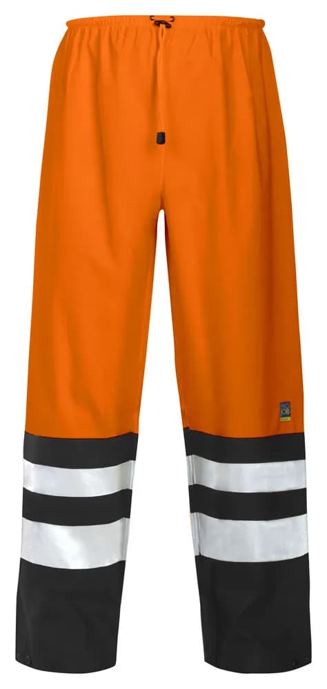 6504 REGENHOSE EN ISO 20471 KLASSE 2 - Orange/Black Muster
