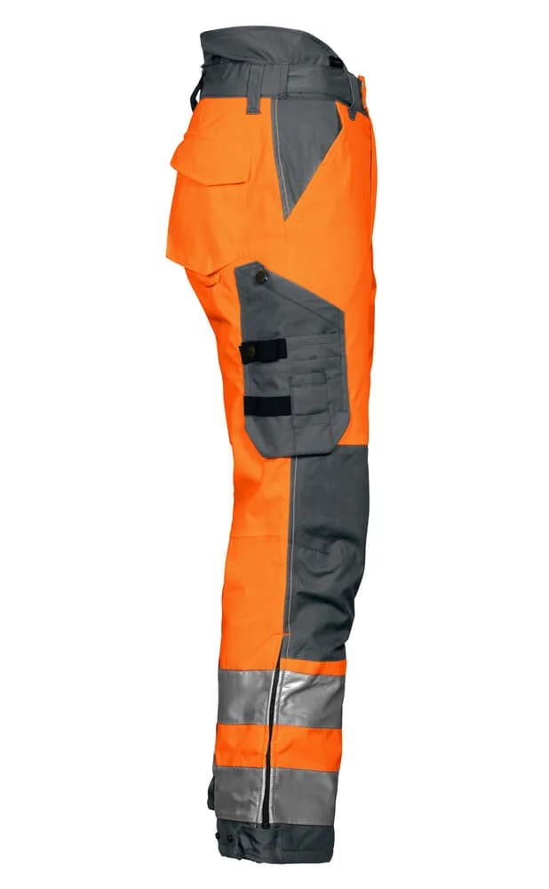 6514 GEFÜTTERTE HOSE HV EN ISO 20471 KLASSE 2 - Orange/Grau