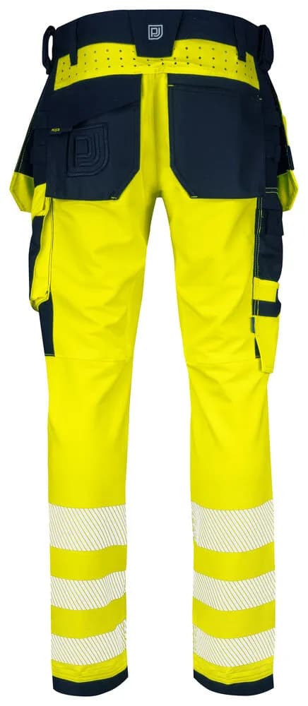 6573 BUNDHOSE STRETCH EN ISO 20471 KLASSE 2 - Gelb/Marine