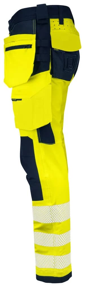 6573 BUNDHOSE STRETCH EN ISO 20471 KLASSE 2 - Gelb/Marine
