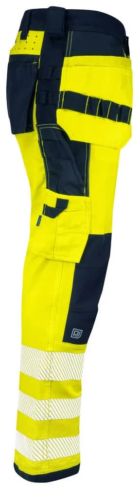 6573 BUNDHOSE STRETCH EN ISO 20471 KLASSE 2 - Gelb/Marine