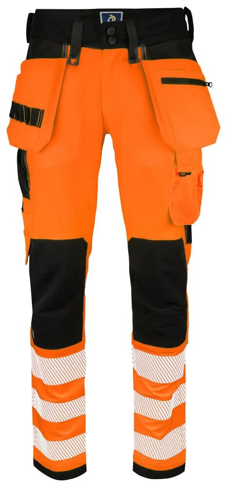 6573 BUNDHOSE STRETCH EN ISO 20471 KLASSE 2 - Orange/Schwarz