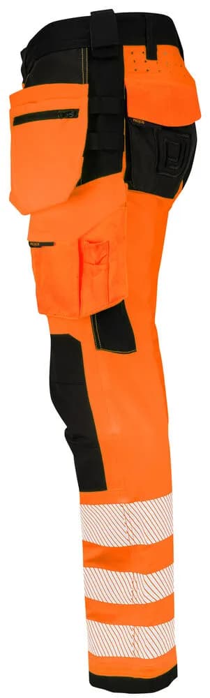 6573 BUNDHOSE STRETCH EN ISO 20471 KLASSE 2 - Orange/Schwarz