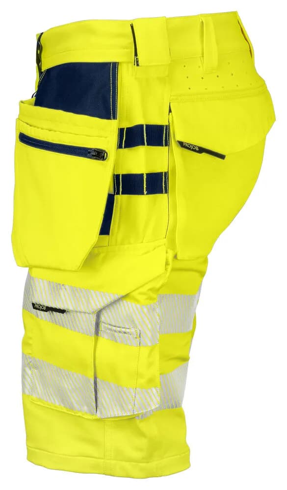 6575 SHORTS STRETCH EN ISO 20471 KLASSE 2/1 - Gelb/Marine