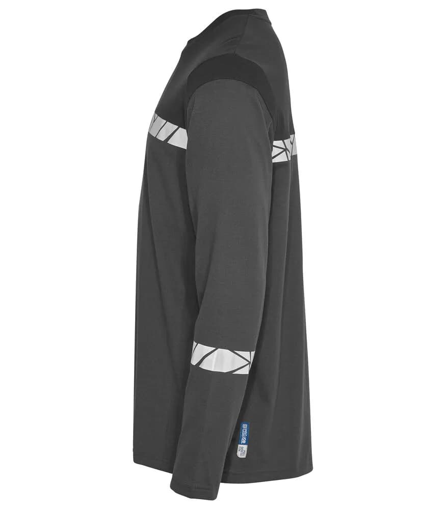 7002 T-SHIRT LANGARM - Grau/Schwarz