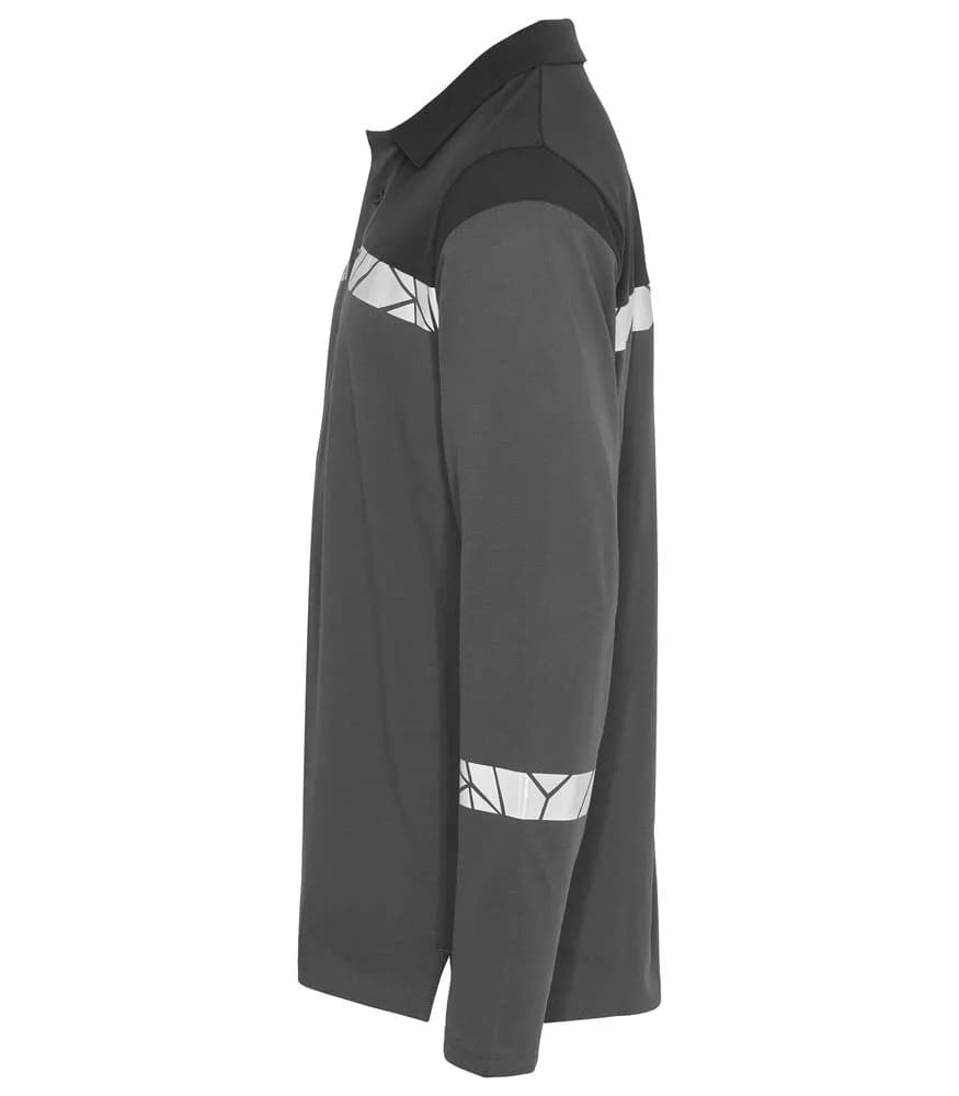 7004 PIQUE LANGARM - Grau/Schwarz