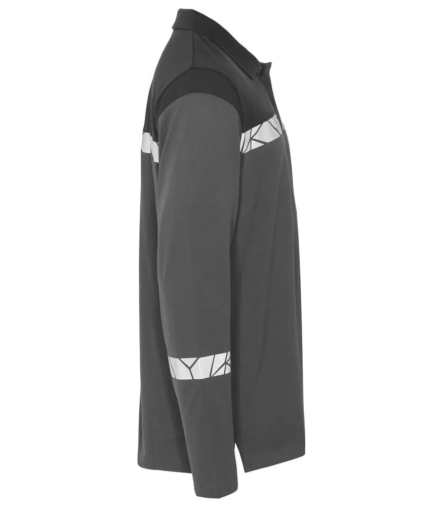 7004 PIQUE LANGARM - Grau/Schwarz