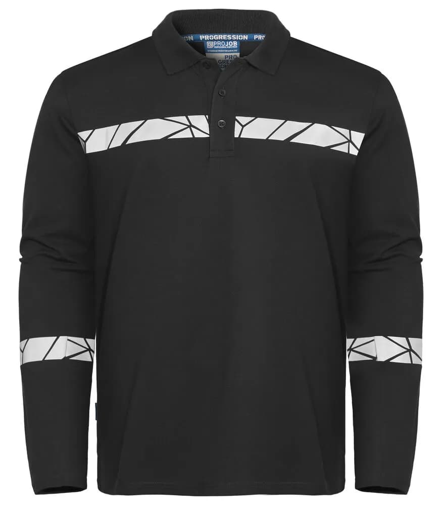 7004 PIQUE LANGARM - Schwarz/Schwarz