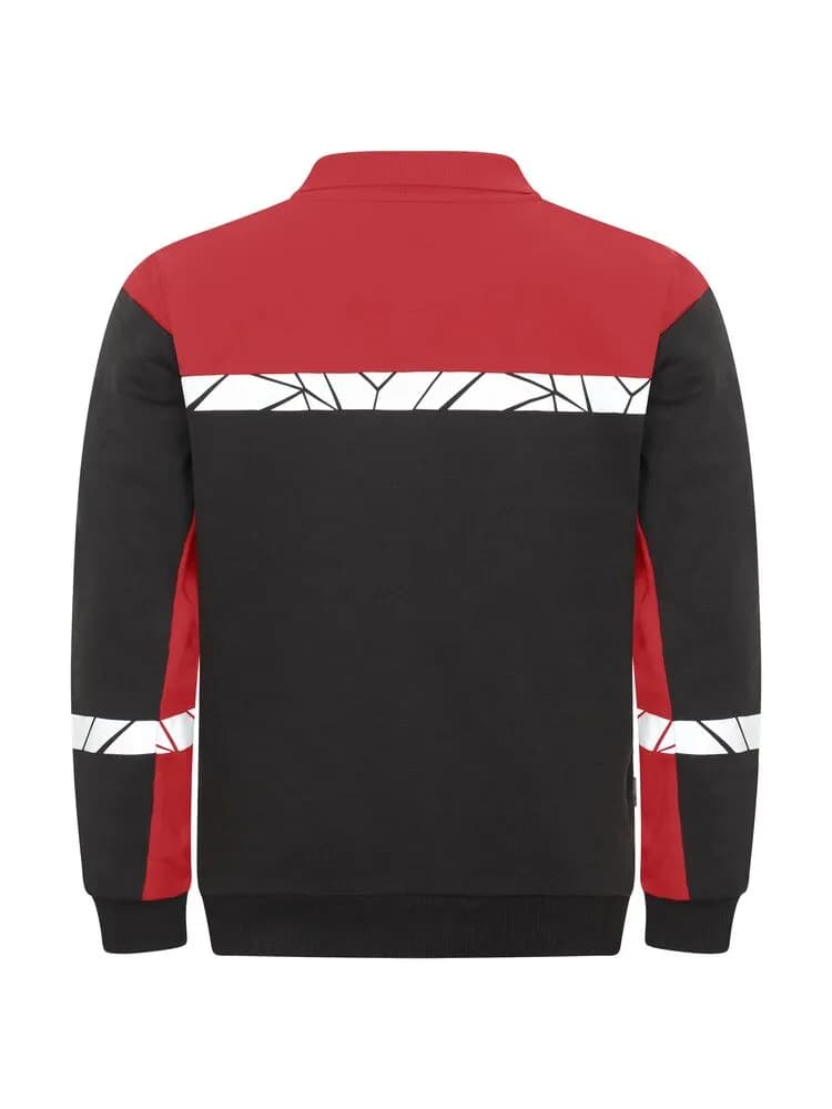 7100 POLO DA SWEATSHIRT - Schwarz/rot