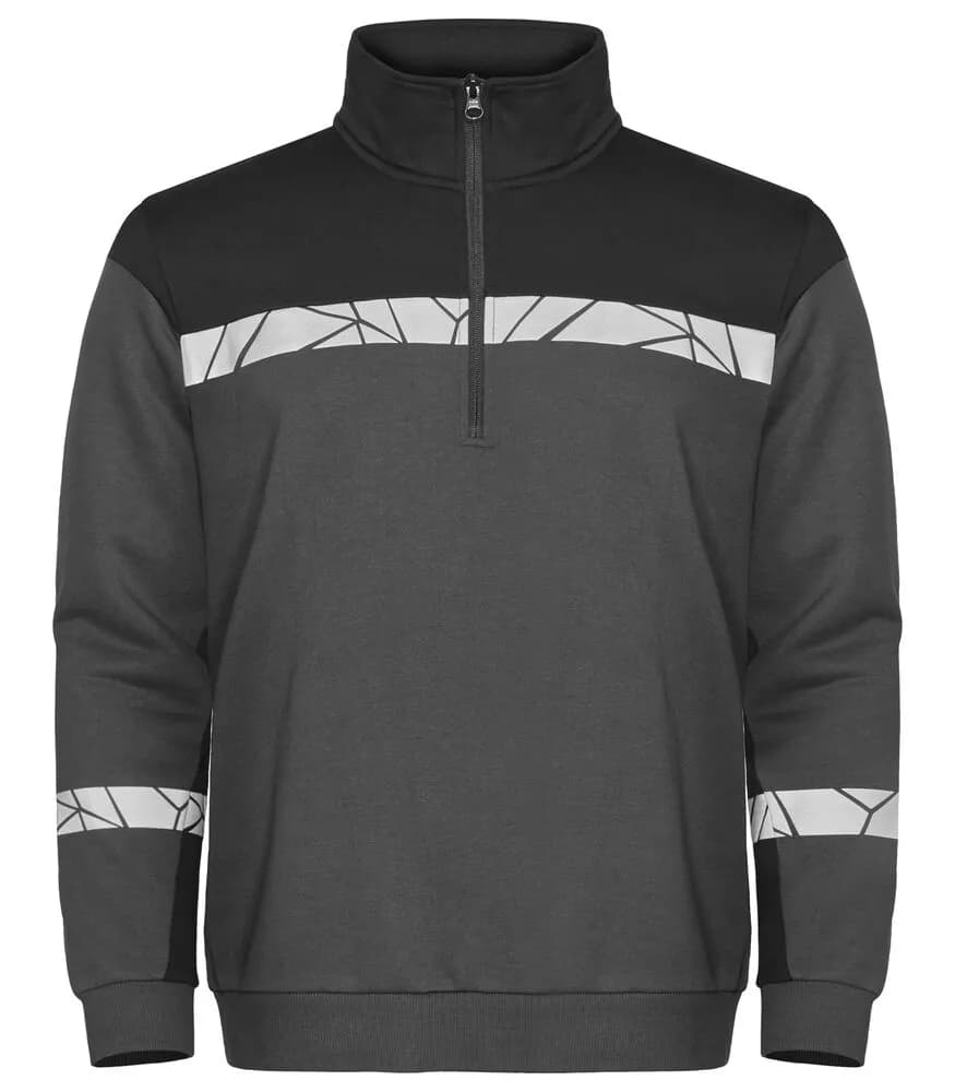 7102 SWEATSHIRT 1/2 ZIP - Grau/schwarz