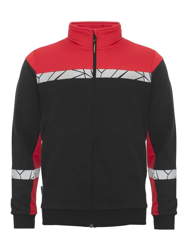 7103 REISVERSCHLUSS-PULLOVER - Schwarz/rot