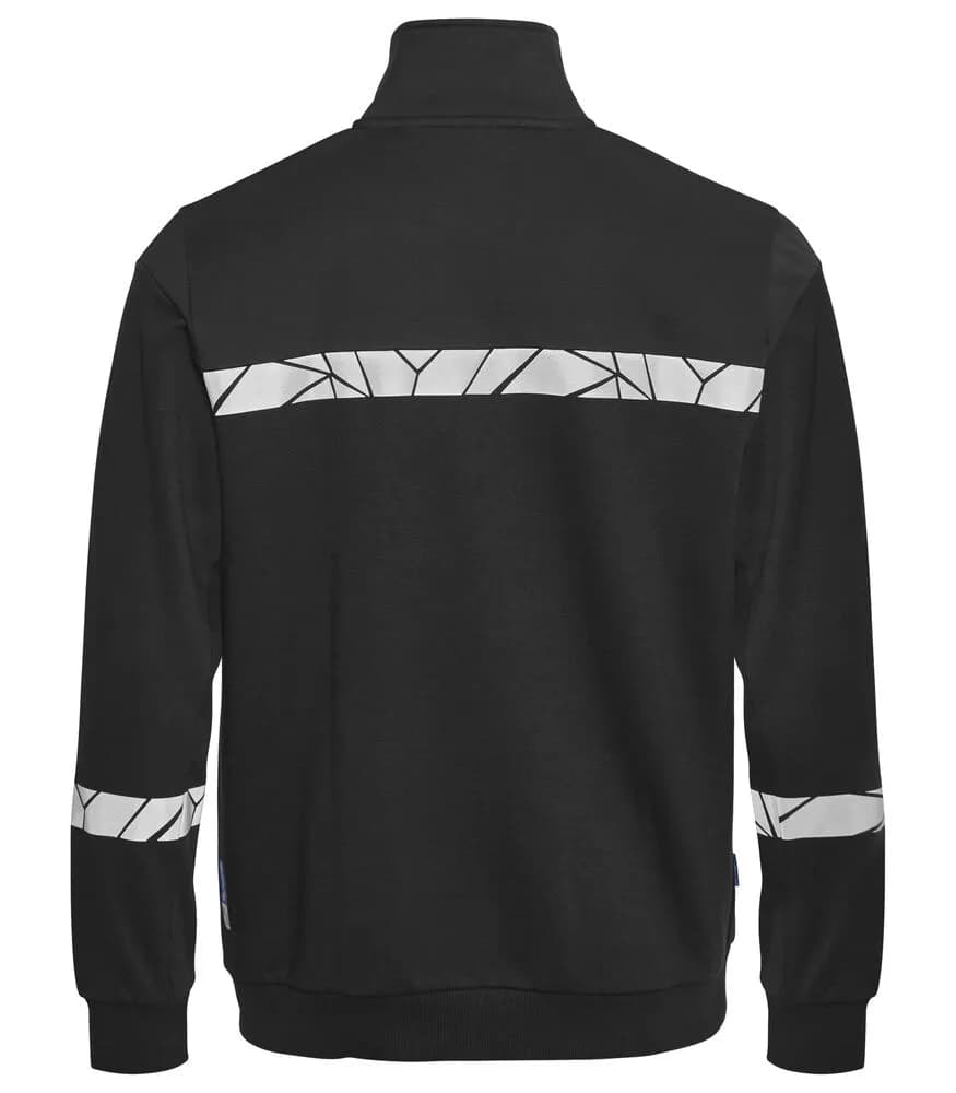 7103 REISVERSCHLUSS-PULLOVER - Schwarz/schwarz