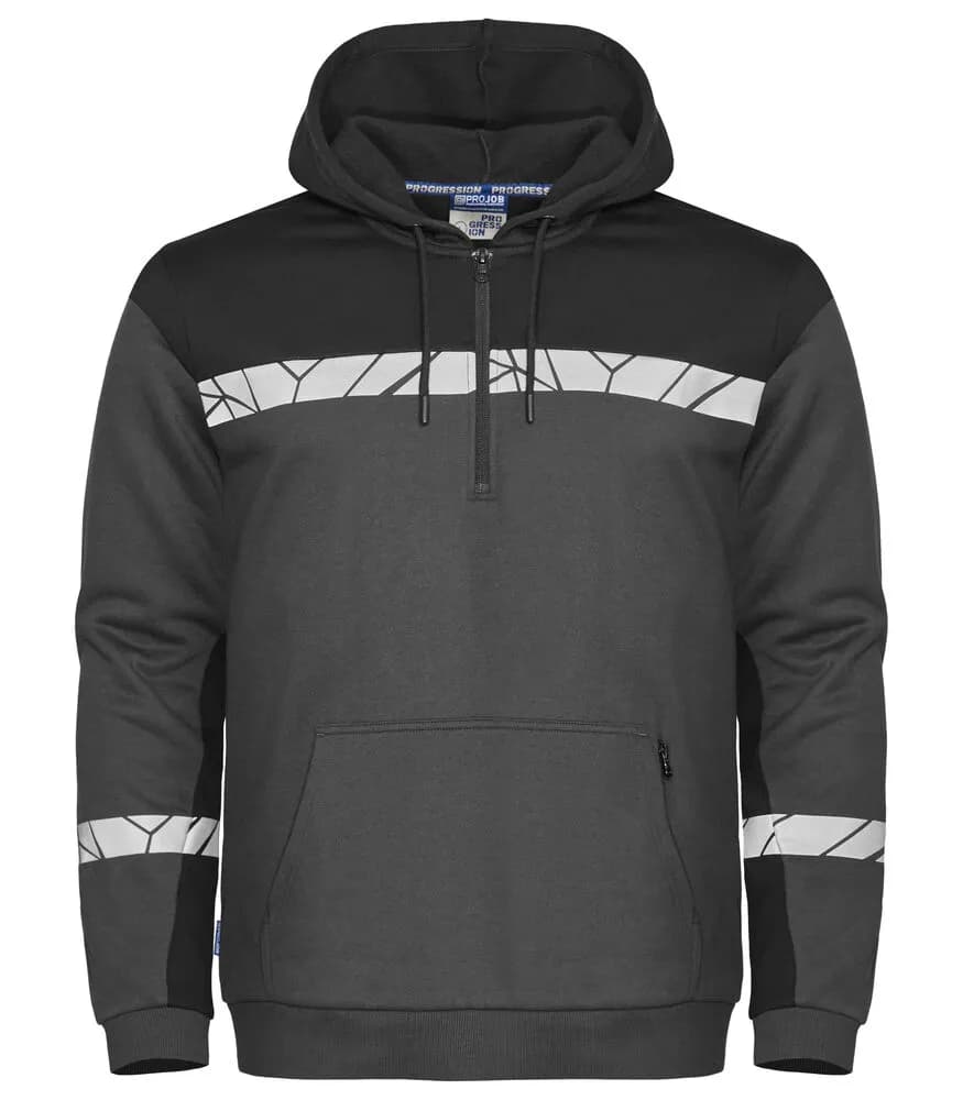 7104 KAPUZENJACKE 1/2 ZIP - Grau/schwarz